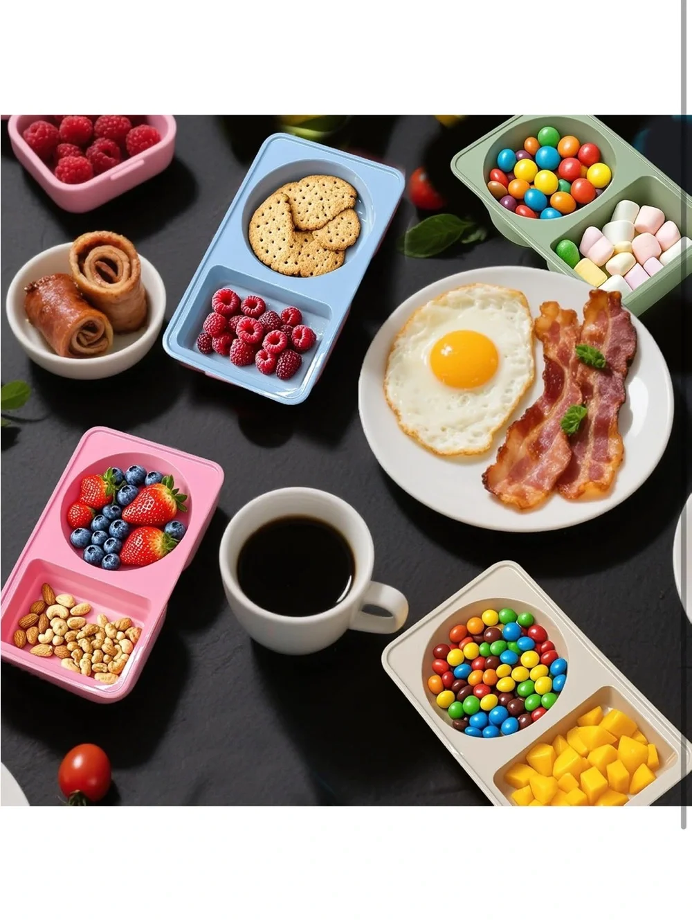 Silicone Snack Trays- (4PCS)